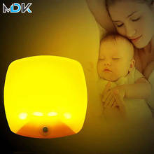 Protetor da luz da noite do quarto da tomada da ue da luz do controle do sensor para o presente do bebê ac 110-240v luzes da noite do quarto do toalete 2024 - compre barato