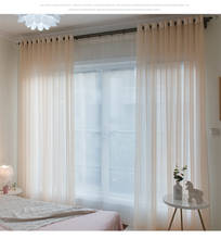 Moderno sólido tule cortinas da janela para sala de estar do quarto moderno organza voile terminou cortinas sheer 2024 - compre barato