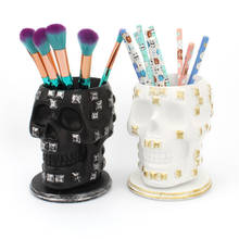 Skull Pen Holder Decoration Stationery Organizer Dressing Table Ornament Pencil Makeup Brushes Marker Paint Brushes Stand 2024 - buy cheap
