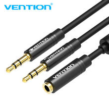 Vention Earphone Splitter for Computer Laptop 3.5mm Female to 2 Male 3.5mm Mic Headphone Audio Extension Cable Y Splitter Cable 2024 - buy cheap