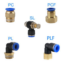 1PCS Pneumatic Quick Connector PCF PC PL SL PB 4MM-12mm Hose Tube Air Fitting 1/4" 1/8" 3/8" 1/2"BSPT Male Thread Pipe Coupler 2024 - купить недорого