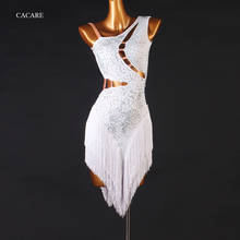 CACARE Sexy Latin Dance Dress Women Latina Salsa Latin Competition Dresses Fringe CHEAP Customize D0850 Tassel Hem Backless 2024 - buy cheap