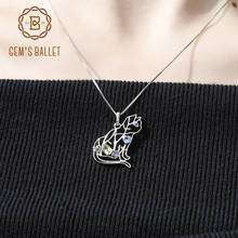 Gem's ballet 925 prata esterlina artesanal cor gato pingente colar natural peridot ametista topázio pedra preciosa para jóias femininas 2024 - compre barato