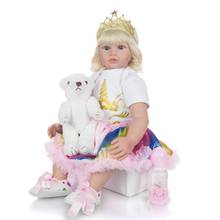 Muñeca Reborn de silicona suave para niñas, juguete de 60cm, extremidades de vinilo, 24 pulgadas 2024 - compra barato