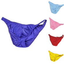 New Sexy Men's Underwear Brief Low-Waist Male Panties Viscose Sexy Ice Silk Translucent Small Briefs 2021 2024 - buy cheap