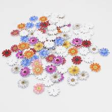 50pcs/lot New Multicolor chrysanthemum button 2 Holes Painted Cartoon Buttons For  Craft Decorative Buttons Scrapbooking 20mm 2024 - buy cheap