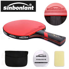 Professional Tennis Table Racket Short Long Handle Carbon Blade Rubber With Double Face Pimples In Ping Pong Rackets With Case 2024 - купить недорого