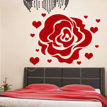 Flower Rose Hearts Wall Sticker Home Decor Love Flowering Blossom Wall Decals Removable Living Room Bedroom Decoration 2024 - buy cheap