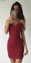 Cheap Red Short Cocktail Dress Fashion Off the Shoulder Applique Holiday Club Wear Homecoming Party Dress Plus Size Custom Make 2024 - buy cheap