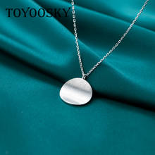 High Quality Geometric Drawing Circle Round Pendant Necklace For Women 925 Sterling Silver Decoration Jewelry Gift 2024 - buy cheap