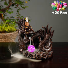Ornamentos dragon lucky queimador de incenso com led florescente fonte incenso 20 peças 2024 - compre barato