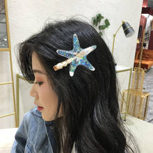 Moda grampo de cabelo pérola estrela do mar grampos de cabelo barrette mulheres verão praia headwear grampos de cabelo festa acessórios para o cabelo 2024 - compre barato