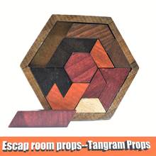Escape room props Tangram Props(11pcs wooden) Escape Room The Game to Controller 60KG EM Lock 2024 - buy cheap