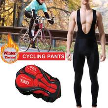 5D Gel Pad Cycling Bib Trousers Winter Thermal Mountain Bike Pants Bicycle Long Tights Cycling Bib Pants 2024 - buy cheap