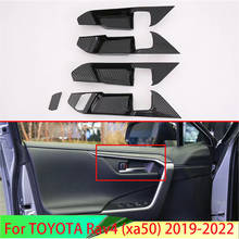 For TOYOTA Rav4 (XA50) 2019 2020 Carbon Fiber Style Inner Door Handle Cover Catch Bowl Trim Insert Bezel Frame Garnish 2024 - buy cheap