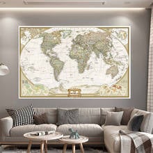 225*150cm The World Retro Map Non-woven Canvas Painting Vintage Wall Art Poster Home Decoration Education School Supplies 2024 - buy cheap