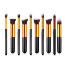 10pcs Black/Gold Makeup Brushes brushes Beauty Foundation Kabuki Cosmetics sets Makeup brush set blush Kit Tools dfdf 2024 - buy cheap