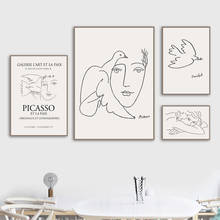 Picasso Matisse Girl Pigeon Abstract Line Wall Art Canvas Painting Nordic Posters And Prints Wall Pictures For Living Room Decor 2024 - buy cheap