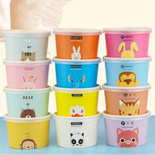 50 шт., одноразовые чашки для мороженого с мультяшными животными, 130 мл, 200 мл йогурта 2024 - купить недорого