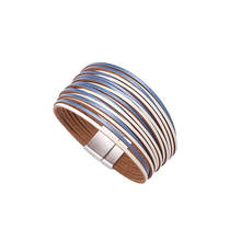 Модный очаровательный магнитный браслет для мужчин двухцветный кожаный плетеный браслет из натуральной кожи в стиле панк-рок для женщин ювелирные изделия аксессуары подарок 2020 2024 - купить недорого