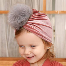 New Winter Baby Hat for Girls 10CM Genuine Fur Ball Baby Cap Pompom Infant Beanie Kids Turban Hat 8 Colors Children Hats 2024 - buy cheap