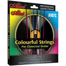 Alice A107C Six Colorful Classical Guitar Strings Set Nylon Core Coated Copper Alloy Wound Guitar Parts & Accessories 2024 - buy cheap