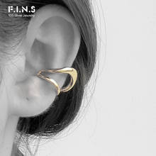 F.I.N.S 1PC Simple INS Real 925 Sterling Silver Glossy Layered Big Geometric Ear Clip Without Piercing Minimalist Fine Jewelry 2024 - buy cheap