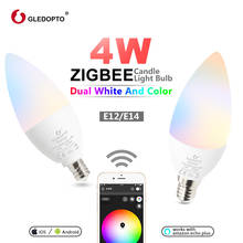 GLEDOPTO Zigbee RGB+CCT LED 4W Smart Candle Light E12 E14 Remote Control Decorative Dimmable Bulb Work with Alexa Echo Plus 2024 - buy cheap