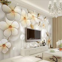 Beibehang papéis de parede decoração da sua casa personalizado papel de parede mural moda simples 3d estéreo bola flor tv fundo 2024 - compre barato