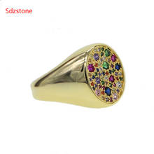 2019 NEW ARRIVAL Antique Large Round Ring For Women Fashion Jewelry Shiny Color Zircon Finger Ring Wedding Anniversary Rings 2024 - buy cheap