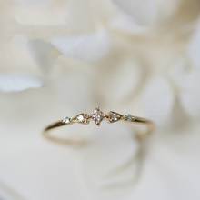 Anéis de diamante cor amarela de ouro sólida, para mulheres, bandas de casamento finas, joia de pedras preciosas, joia de luxo, anéis de ouro de coquetel, presente 2024 - compre barato