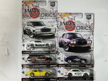 Автомобили Hot Wheels 1/64 японская история 1 mazida Rx-3 & Toyota 2000 GT & datsun 510 и Nissian skyline 2000GT-R Коллекционная машина 2024 - купить недорого