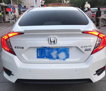 for honda civic spoiler YR style for 2016-2019 civic rear trunk wing  primer balck white color paint ABS high quality spoiler 2024 - buy cheap