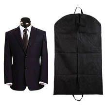 Bolsa de tecido não-tecido para pendurar roupas, 100x60cm, preta, à prova de poeira, casaco, capa de roupa, bolsa de armazenamento 1 peça 2024 - compre barato