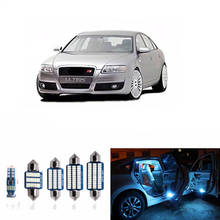 Canbus automotivo de led, 18 peças, luzes para o interior do carro, kit para audi a6, c6, 2005 a 2011, mapa, porta-malas, luzes, placa de licença 2024 - compre barato