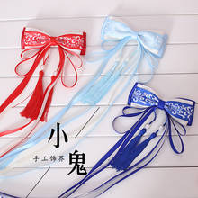 Chinese style ancient hairpin retro blue and white porcelain bow hair accessories in the tassel hairpin classical headdress Cos 2024 - buy cheap