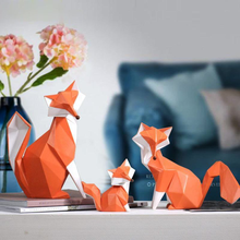 Nordic Modern Abstract Geometric Orange Fox Figurine Statue Desktop Ornament Office Home Decoration  home decor 2024 - buy cheap