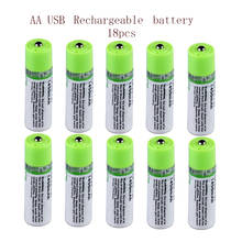 Качественные товары 18 шт. AA 1,2 в 1450 мАч USB перезаряжаемая батарея Быстрая зарядка высококачественные литий-полимерные батареи 2 а батарея RoHS CE 2024 - купить недорого