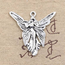10pcs Charms Butterfly Fairy Angel 38x37mm Antique Bronze Silver Color Pendants DIY Making Findings Handmade Tibetan Jewelry 2024 - купить недорого