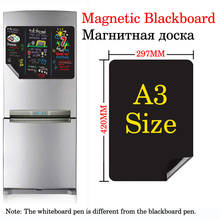 A3 tamanho blackboard calendário magnético quadro para crianças mensagem tabela pintura placa de escrita geladeira menu adesivo 2024 - compre barato