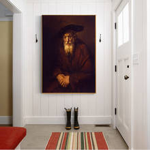 Rembrandt-lienzo de Citon, retrato de una antigua 》 judía, pintura al óleo, obra de arte, póster, imagen, decoración de pared moderna, decoración del hogar 2024 - compra barato