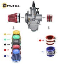 Zs motos motocicleta 21 24 26 28 30 32 34mm carburador + filtro de ar entrada cor vermelha conjunto manifold boot titular para atv scooter 2024 - compre barato