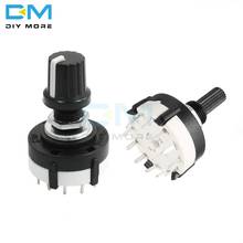 Interruptor rotativo de 26mm de diâmetro, 3 facas, 4 arquivos, 6mm de diâmetro, engrenagem ajustável, interruptor com botão preto para arduino 2024 - compre barato