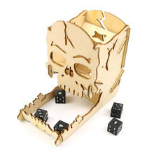 Dice Tower And Tray Wood Skull Carving Dice Easy Roller for RPG Board Games 2024 - buy cheap