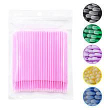 100Pcs/set Disposable Colorful Cotton Swabs Eyelash Brushes Cleaning Swab Extension Cosmetic Tool for Make up Stick Eyelash 2024 - buy cheap