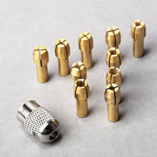 11pcs/set   0.5mm-3.2mm Brass Mini Drill Chucks Collet 4.3mm Shank with 8 x0.75 Mill Shaft Screw Nut Cap for Dremel Rotary Tool 2024 - buy cheap