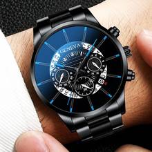 2020 Fashion Men Watch Black Stainless Steel Luxury Calendar Business Watch Men Clock Sport Men's Watches Relogio Masculino 2024 - buy cheap