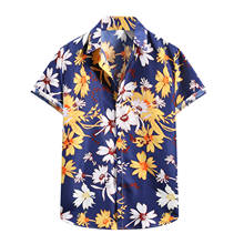 Men Aloha Shirt Summer Short Sleeve Loose Buttons Casual Shirt Blouse 2022 Summer Fashion Print Shirt Loose Beach Hawaiian Shirt 2024 - buy cheap