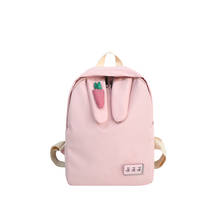 Mochila de nailon con forma de conejo para niños, morral escolar para estudiantes de escuela primaria y secundaria, bonita mochila informal rosa para niña 2024 - compra barato