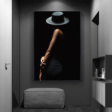 Modern Sexy Woman Art Body Black Background Canvas Painting Print Poster Wall Art Pictures for Living Room Home Decor Framed 2024 - buy cheap